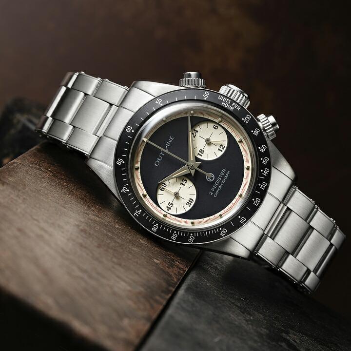ボーナスストア＋10%  アウトライン 2 レジスタークロノ シリーズ I OUTLINE 2 Register chrono Reverse PANDA クォーツ 37.8mm 正規品 YK20232-2BKの画像