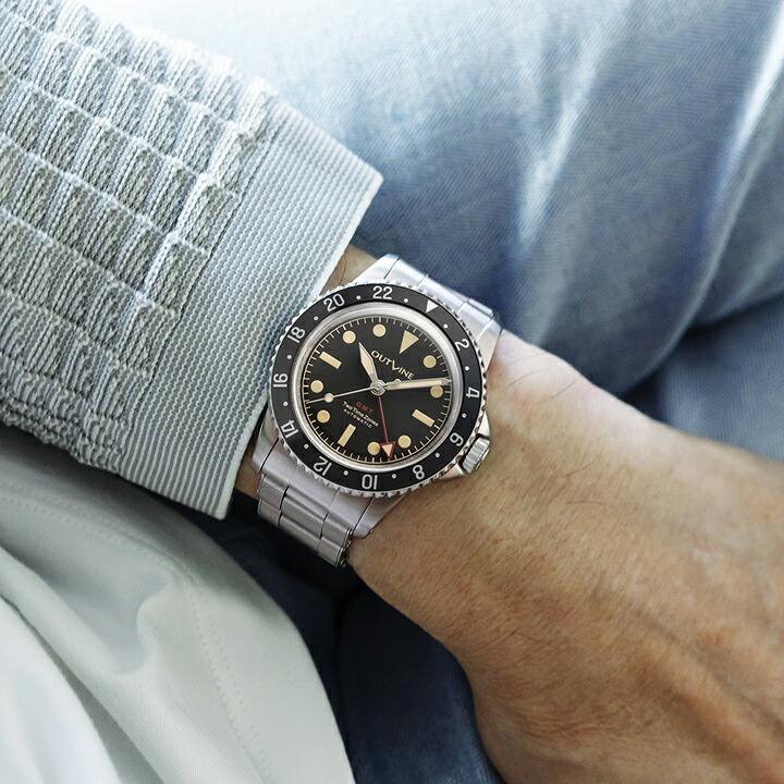ボーナスストア＋10%  アウトライン アウトライン・ジーエムティ1960 OUTLINE GMT-1960 自動巻 37mm 5気圧防水 腕時計 正規品 YK20244-3BKBKの画像