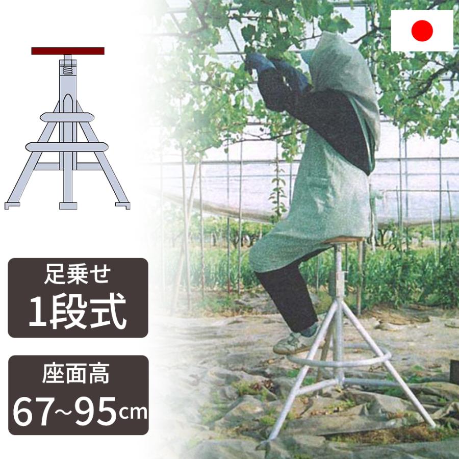 棚下用回転イス 足置き1段タイプ 高さ調整 67-95cm 軽量 アルミ  