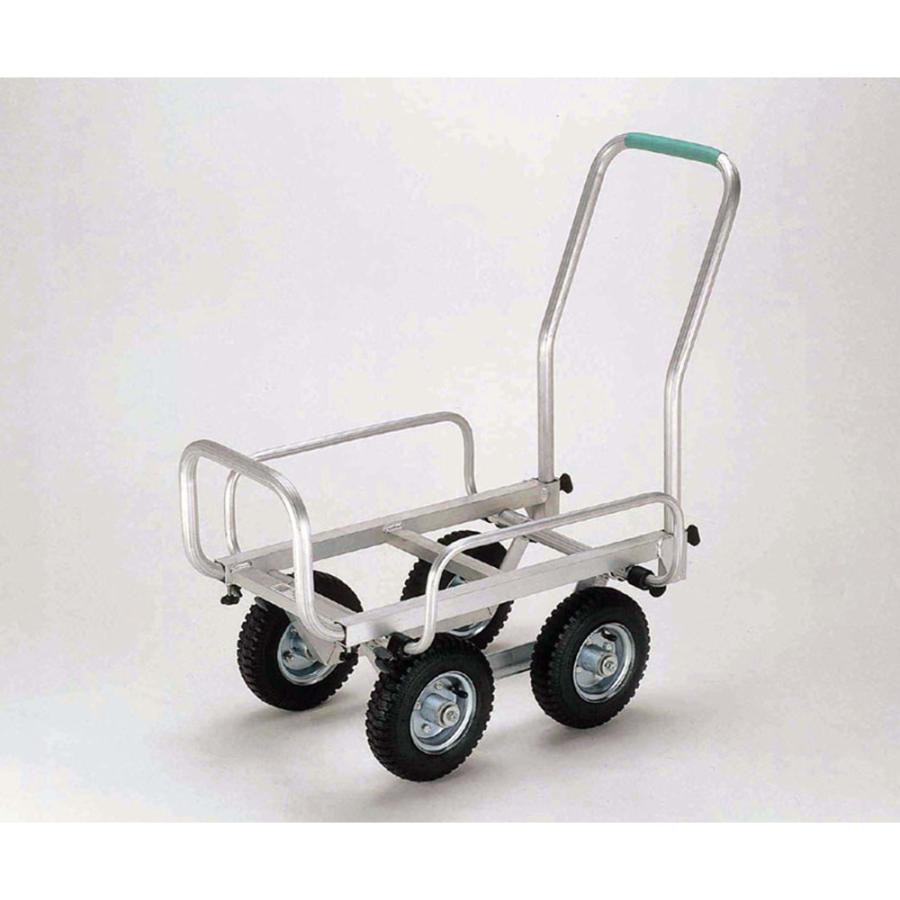 アルミハウスカー 耐荷重100kg 日本製 国産 伸縮式 コンテナ2個積 コンテナ1個積 SHC-3DX エアータイヤ コンテナ 【スミ】 1個積