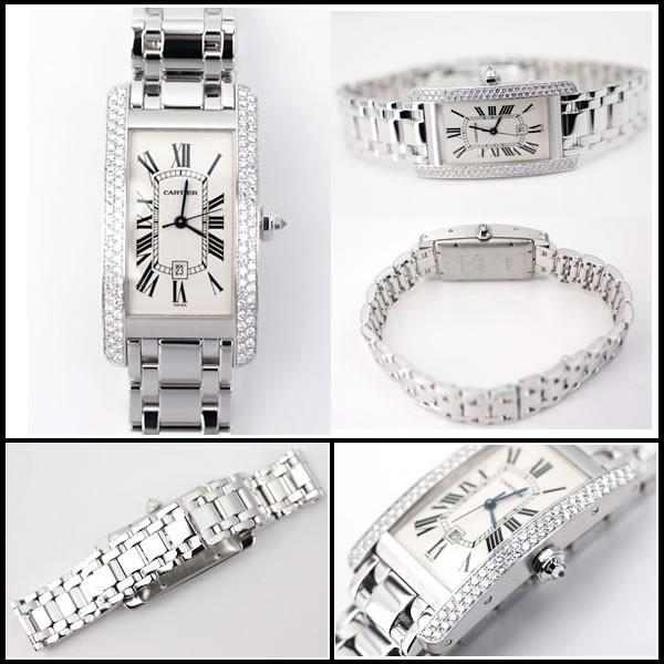 カルティエ　タンクアメリカン　K18WG　サイドダイヤ　オートマ　【中古】 |  | 02