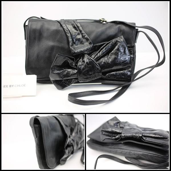 イコー質店　シーバイクロエ　ロダ リボンショルダーバッグ　9S7106-N86　レザー　ブラック　美品　RY2106 | SEE BY CHLOE | 02
