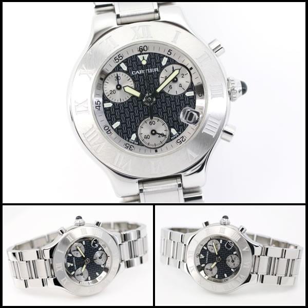 カルティエ　マスト21　クロノスカフ　W10172T2　メンズ　クオーツ　新品仕上げ済み　美品 |  | 03