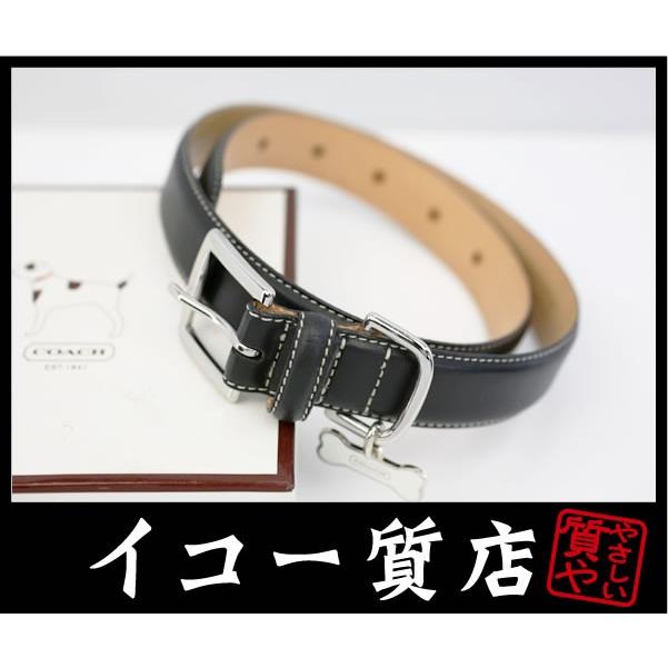 COACH ブラック レザー首輪 COACH（コーチ） イコー質店 犬用首輪 カウハイドレザー ブラック XL