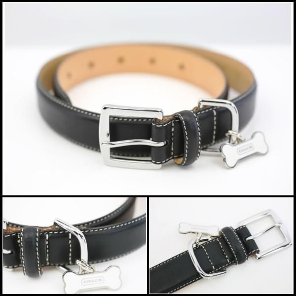 COACH（コーチ） イコー質店 犬用首輪 カウハイドレザー ブラック XL