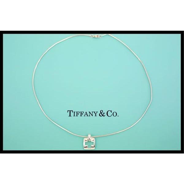 極美品☆ティファニー ネックレス オープン クロス スクエア