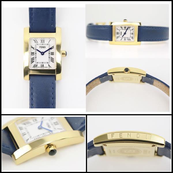 イコー質店　フェンディ　★希少モデル　美品　クラシコ　タンク　F114400401　レディース　クオーツ　GP×ブルーレザー　RY5761 | FENDI | 02