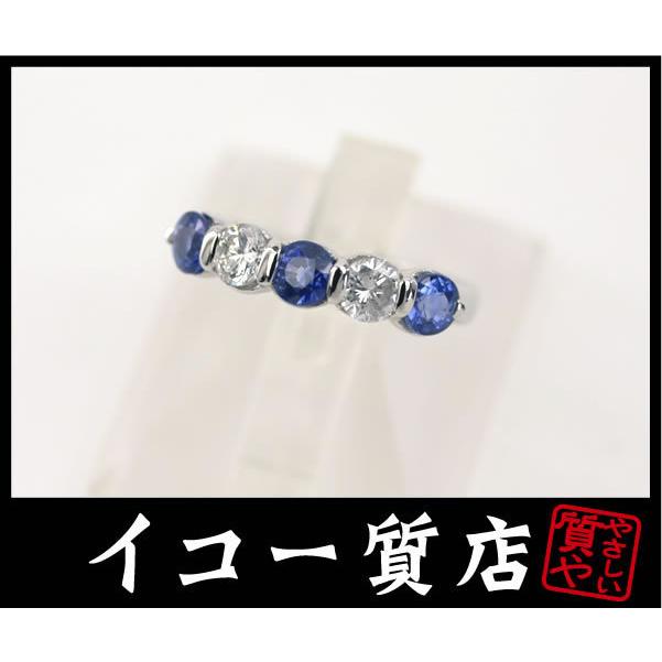 イコー質店 Pt900 ☆人気デザイン サファイア1.05ct/ダイヤ0.47ct 