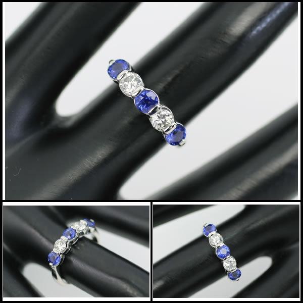 イコー質店 Pt900 ☆人気デザイン サファイア1.05ct/ダイヤ0.47ct 