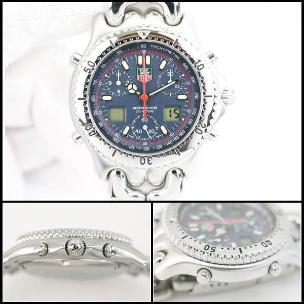 【TAG HEUER/タグホイヤー】 プロフェッショナルセル デイト WG131A 腕時計 ステンレススチール クオーツ ネイビー文字盤 レディース【中古】【真子質店】【GD】【MaDI】 TAG HEUER（タグ・ホイヤー） イコー質店 ☆極美品 希少 ネイビー