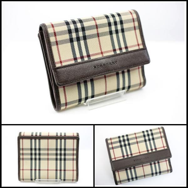 イコー質店　バーバリー　★人気デザイン　ノバチェック　小銭入れ付　Wホック財布　ベージュ系×ブラウン　RY6115 | BURBERRY | 02