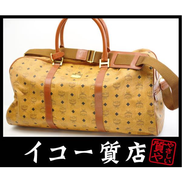 イコー質店　MCM　★人気シリーズ　美品　ロゴグラム　ボストンバッグ　55cmサイズ　ストラップ付　RY6146
