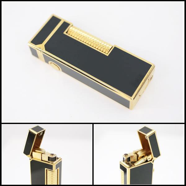 イコー質店 ダンヒル ★オーバーホール・フルメンテ済み ローラガスライター RL2201 ブラックラッカー×ゴールド 美品 RY6191の画像