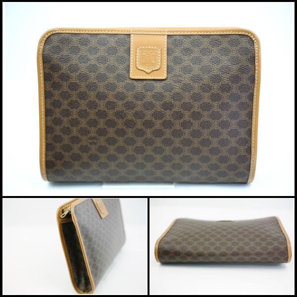 極美品☆【CELINE】セリーヌ セカンドバッグ マカダム柄 PVC/レザー CELINE（セリーヌ） イコー質店 ☆人気デザイン マカダム柄 セカンド