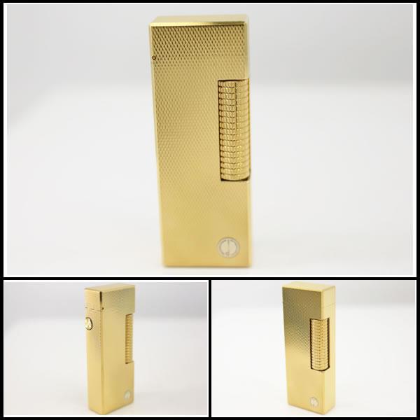 イコー質店　ダンヒル　★希少　着火良好　ローラガスライター　RL1401　ゴールド　総柄デザイン　美品　RY6808 【ポイント】
