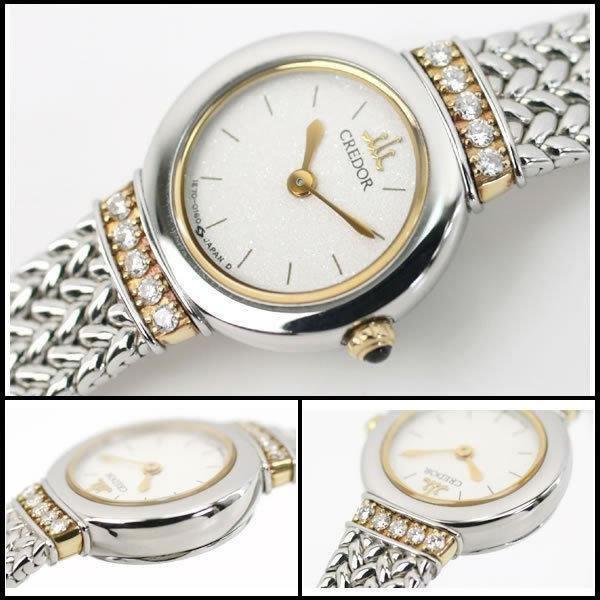 イコー質店　セイコー　クレドール　★希少　美品　1E70-0100　レディースウォッチ　18KT/10Pラグダイヤ　クオーツ　RY6901 | CREDOR | 04