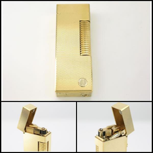 イコー質店　ダンヒル　★希少　着火良好　ローラガスライター　RL1401　総柄デザイン　ゴールド　美品　RY6907_4