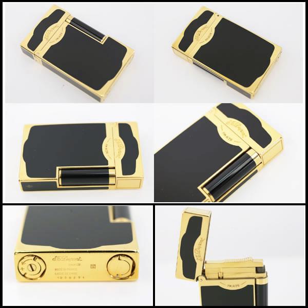 イコー質店　デュポン　★希少モデル　美品　ガスライター　ライン2　16513　ブラックラッカー/ゴールドフィニッシュ　RY7149 | S.T.DUPONT | 03