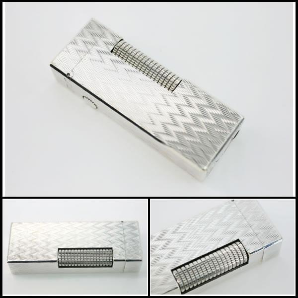 イコー質店 ダンヒル ★希少 着火良好 ローラガスライター 総柄デザイン シルバー 美品 RY7152の画像