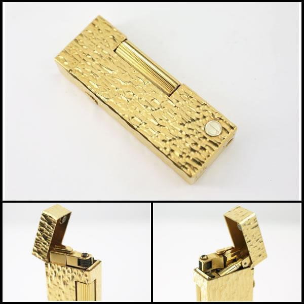 イコー質店　ダンヒル　★希少　着火良好　ローラガスライター　RL1413　モザイク柄　ゴールド　美品　RY7193_3