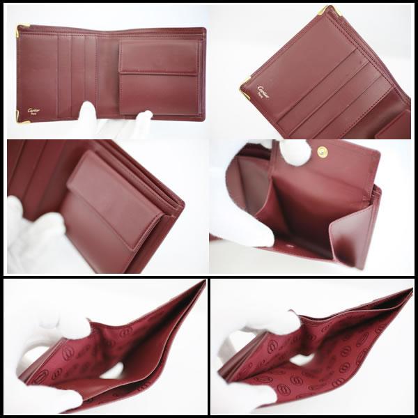 イコー質店　カルティエ　★未使用・保管品　マストライン　小銭入れ付二つ折り財布　L3000451　カーフレザー　ボルドー　RY7246 | Cartier | 04