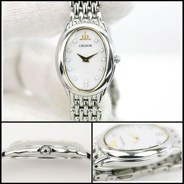 イコー質店　セイコー　クレドール　★希少モデル　美品　GSTE927　シグノ　12Pダイヤ/シェルダイヤル　レディース　クオーツ　RY7343 | CREDOR | 03