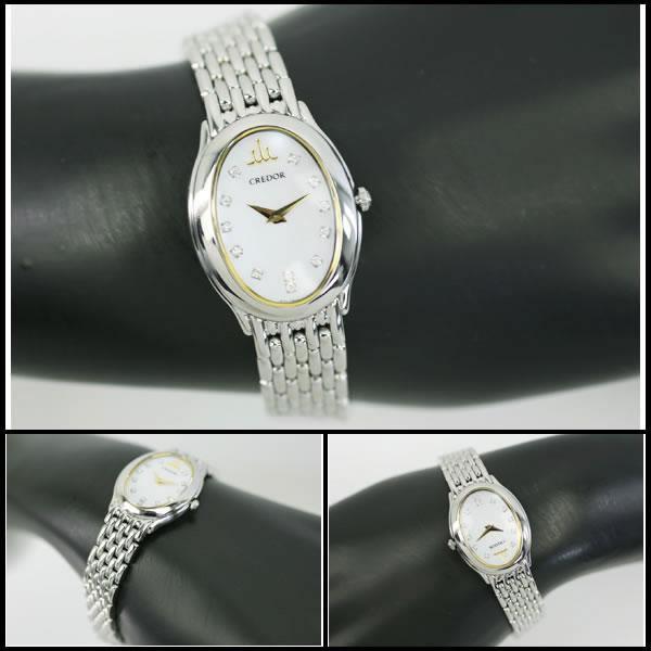 イコー質店　セイコー　クレドール　★希少モデル　美品　GSTE927　シグノ　12Pダイヤ/シェルダイヤル　レディース　クオーツ　RY7343 | CREDOR | 04