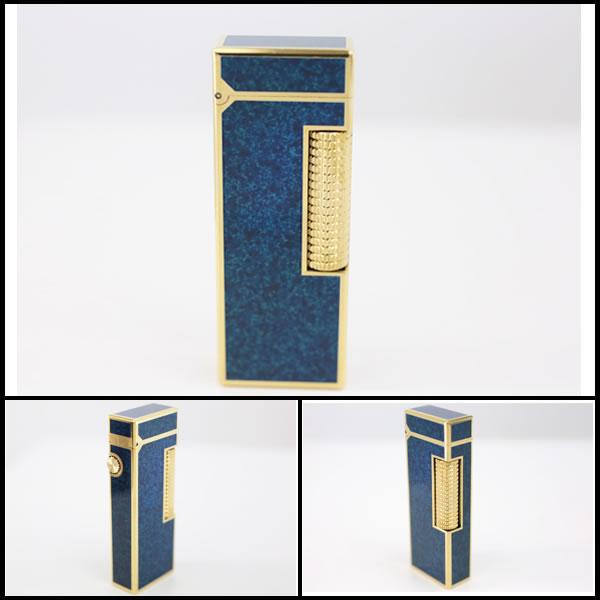 イコー質店 ダンヒル ★希少 着火良好 ローラガスライター RL2202 ブルーラッカー/ゴールド 美品 RY7371の画像
