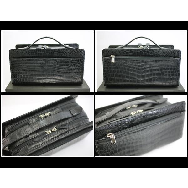 イコー質店　極上　日本製　★未使用・展示品　マットクロコ　紳士用　セカンドバッグ　Wファスナー仕様　ブラック　RY7378 |  | 03