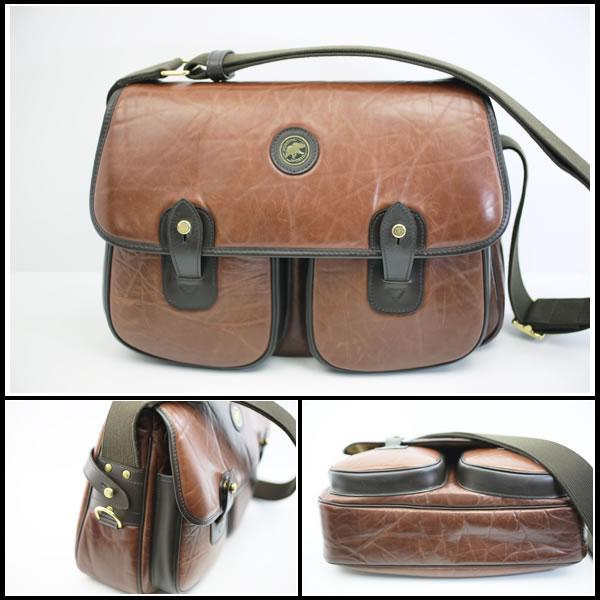 イコー質店　ハンティングワールド　★極希少モデル　美品　バチューレザー　クロスボディショルダーバッグ　ブラウン　RY7388 | Hunting World | 01