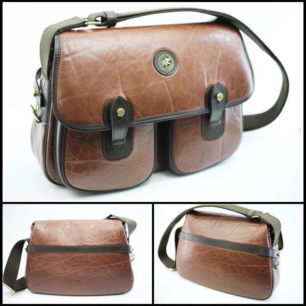 イコー質店　ハンティングワールド　★極希少モデル　美品　バチューレザー　クロスボディショルダーバッグ　ブラウン　RY7388 | Hunting World | 02