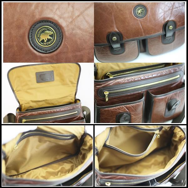 イコー質店　ハンティングワールド　★極希少モデル　美品　バチューレザー　クロスボディショルダーバッグ　ブラウン　RY7388 | Hunting World | 03