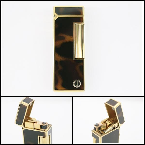 イコー質店 ダンヒル ★希少 着火良好 ローラガスライター RL2406 ブラウンラッカー×ゴールド 美品 RY7429の画像