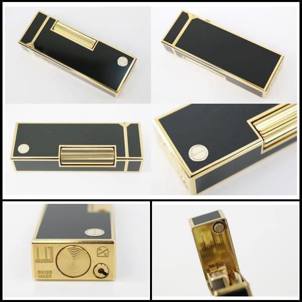 イコー質店 ダンヒル ★希少 着火良好 ローラガスライター RL2401 ブラックラッカー×ゴールド 美品 RY7430の画像