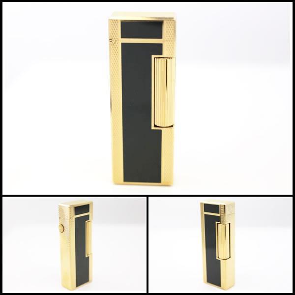 イコー質店 ダンヒル ★希少 着火良好 ローラガスライター RL5201 ブラックラッカー×ゴールド 美品 RY7432の画像