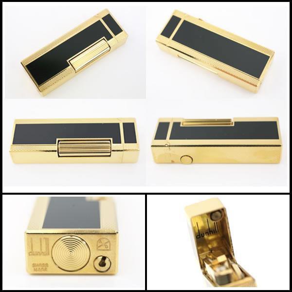 イコー質店 ダンヒル ★希少 着火良好 ローラガスライター RL5201 ブラックラッカー×ゴールド 美品 RY7432の画像