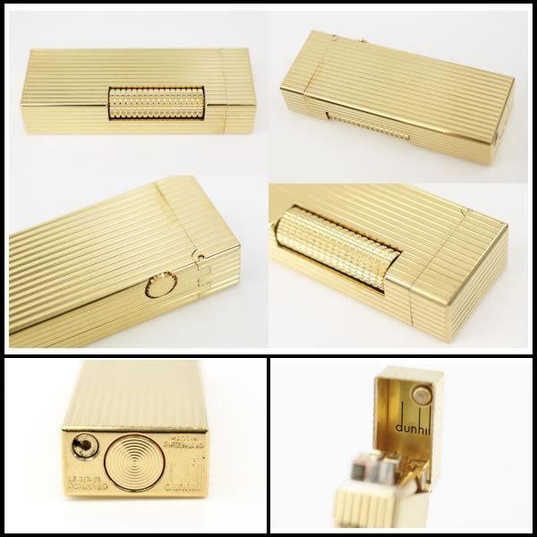 イコー質店 ダンヒル ★希少 オーバーホール・フルメンテ済 ローラガスライター RL1202 ストライプ/ゴールド 美品 RY7490の画像