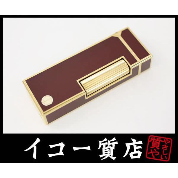 イコー質店　ダンヒル　★希少　着火良好　ローラガスライター　RL2403　ボルドーラッカー×ゴールド　美品　RY7504 | dunhill