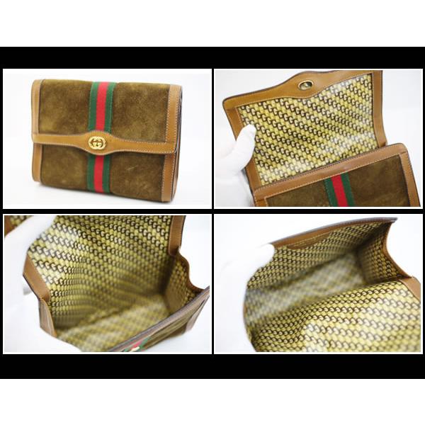 GUCCI オールドグッチ　シェリーライン　クラッチバッグ　ブラウン　レザー GUCCI（グッチ） イコー質店 ☆希少 オールドグッチ シェリーライン