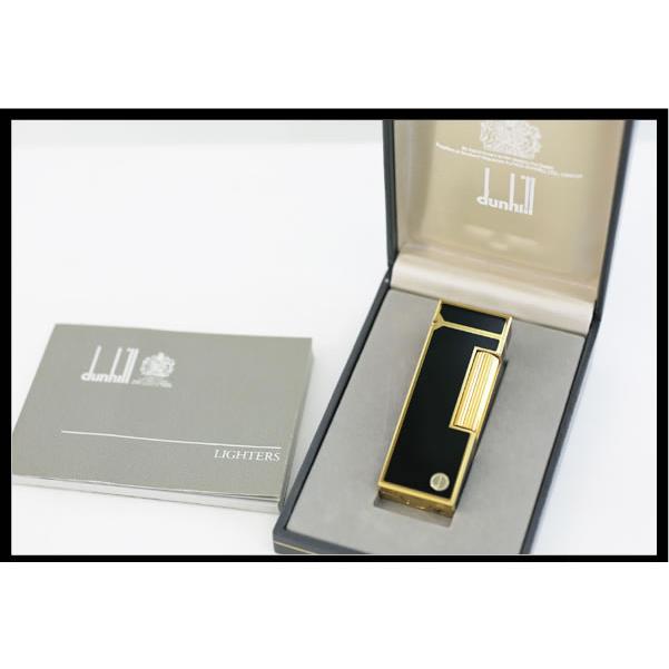 イコー質店 ダンヒル ★希少 美品 着火良好 ローラガスライター RL2401 ブラックラッカー×ゴールド RY7544の画像