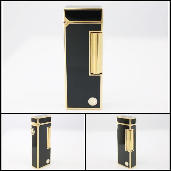 イコー質店 ダンヒル ★希少 美品 着火良好 ローラガスライター RL2401 ブラックラッカー×ゴールド RY7544の画像