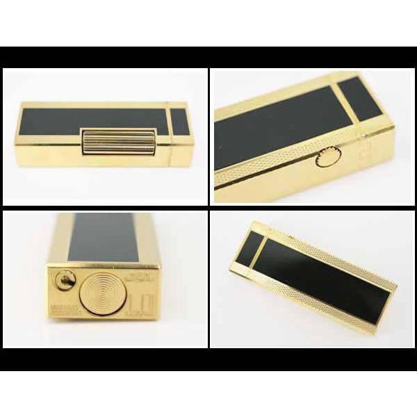 イコー質店 ダンヒル ★希少 着火良好 ローラガスライター RL5201 ブラックラッカー×ゴールド RY7555の画像