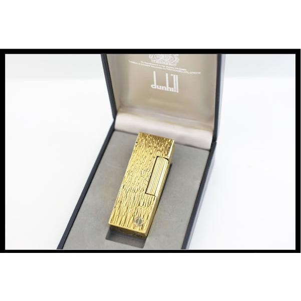 イコー質店 ダンヒル ★希少 美品 着火良好 ローラガスライター RL1454 ゴールド 総柄デザイン RY7556の画像