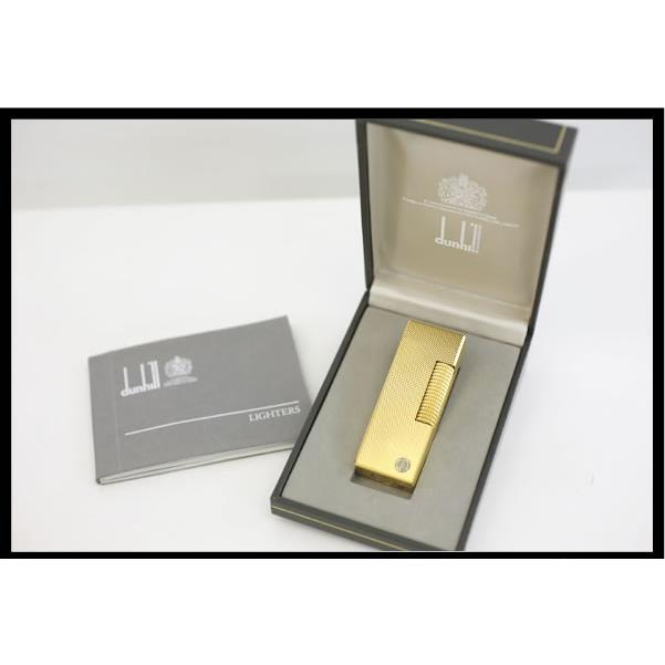 イコー質店 ダンヒル ★希少 美品 着火良好 ローラガスライター RL1401 ゴールド 総柄デザイン RY7580の画像