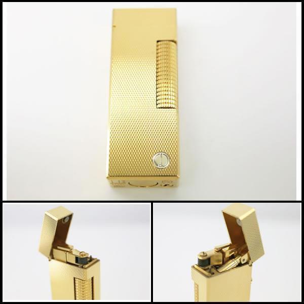イコー質店 ダンヒル ★希少 美品 着火良好 ローラガスライター RL1401 ゴールド 総柄デザイン RY7580の画像