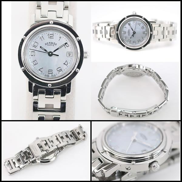 イコー質店　エルメス　★極希少　ブルーシェル　クリッパー　ナクレ　CL4.210　レディース　クオーツ　新品仕上げ済み　美品　RY7595 | HERMES | 02