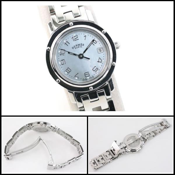 イコー質店　エルメス　★極希少　ブルーシェル　クリッパー　ナクレ　CL4.210　レディース　クオーツ　新品仕上げ済み　美品　RY7595 | HERMES | 03