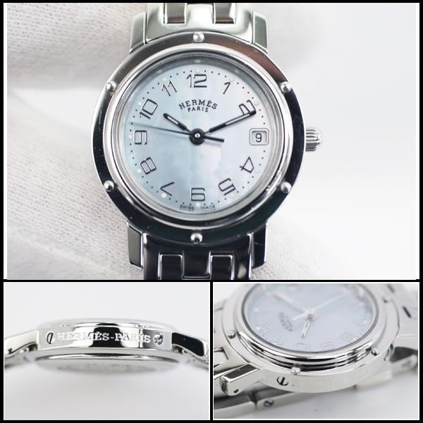 イコー質店　エルメス　★極希少　ブルーシェル　クリッパー　ナクレ　CL4.210　レディース　クオーツ　新品仕上げ済み　美品　RY7595 | HERMES | 04