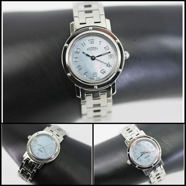 イコー質店　エルメス　★極希少　ブルーシェル　クリッパー　ナクレ　CL4.210　レディース　クオーツ　新品仕上げ済み　美品　RY7595 | HERMES | 05