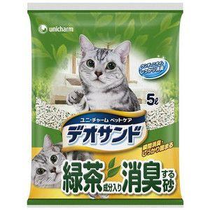 ユニ・チャーム ペット デオサンド 緑茶成分入り消臭する砂 5L 1ケース4個セット｜ikoapetfood